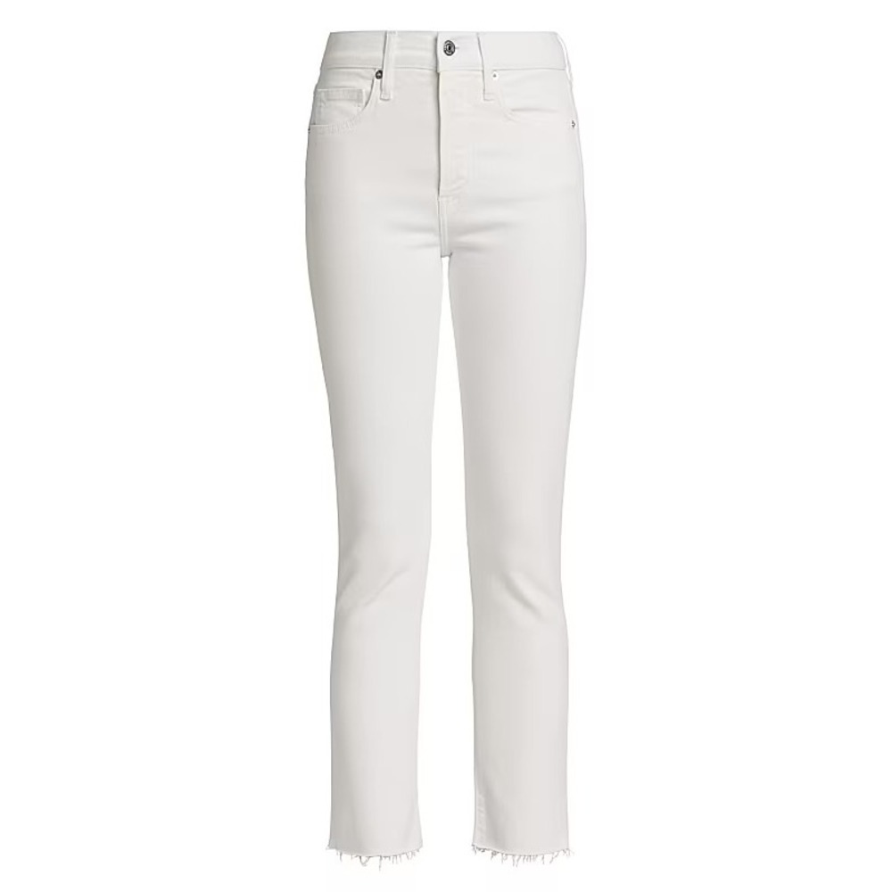 Veronica Beard Jeans Womens 26 White Carly Kick Flare High Rise Raw Hem Denim